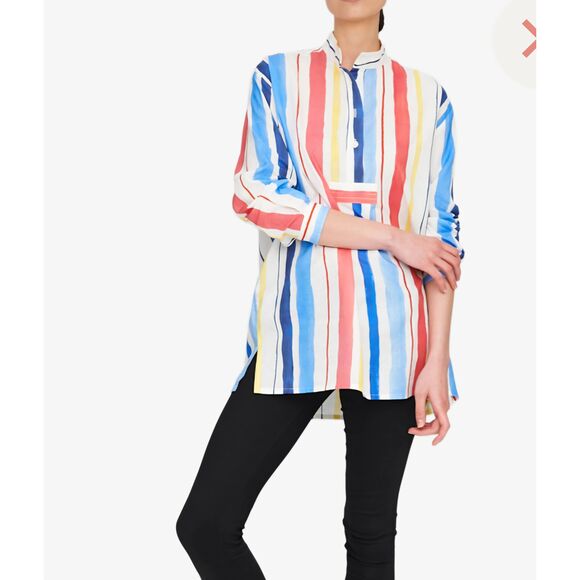 The Sleep Shirt Short Sleep Shirt Petite Midsummer Stripe - Picture 1 of 5